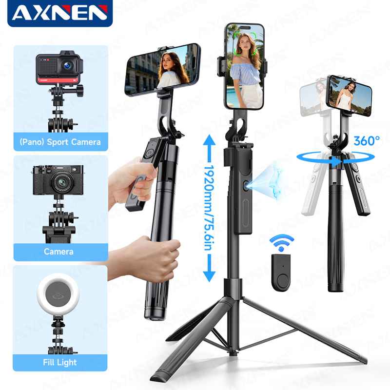 Photography Prompt - AI-Tracking-Gimbal-Selfie-Stick Handyhalterung Ein-Klick-Aufklapp-Stativ Erweiterbar auf 75,59