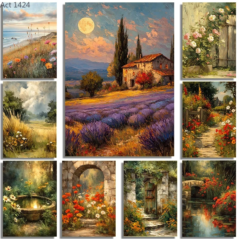 Photography Design - Retro Nostalgie Wildblumen Bauernhaus Dschungel Naturlandschaft