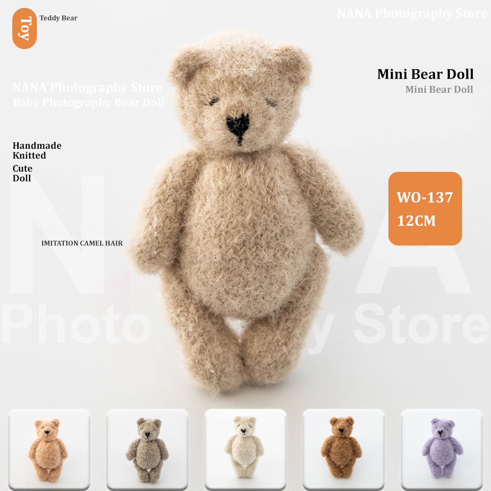 Photographic Memory - Handgemachte gestrickte Teddybär-Puppen, Fotografie-Spielzeug, Mohair, niedliches
