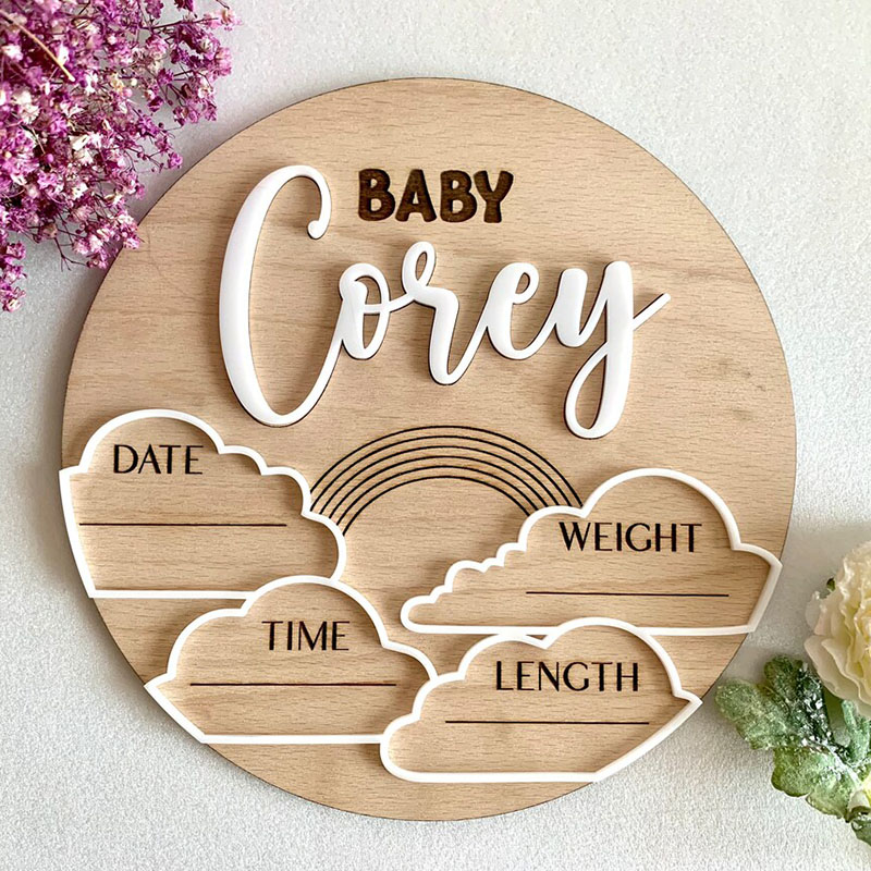 Photography Prompt - Benutzer definierte Baby Name Ankündigung Zeichen