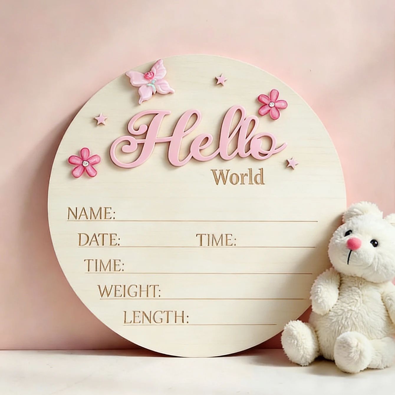 Photography Prompt - Ylsteed Rosa Schmetterling Hallo Welt Neugeborenen