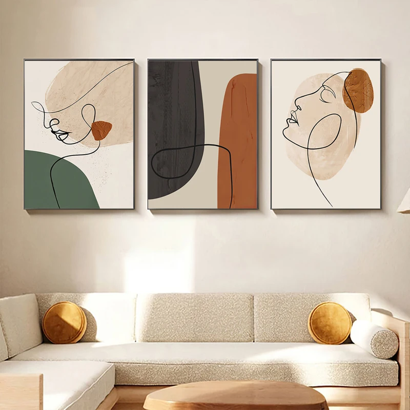 Photography Geometry - Abstraktes Geometrisches Poster Matisse Gesichtslinie Leinwandgemälde