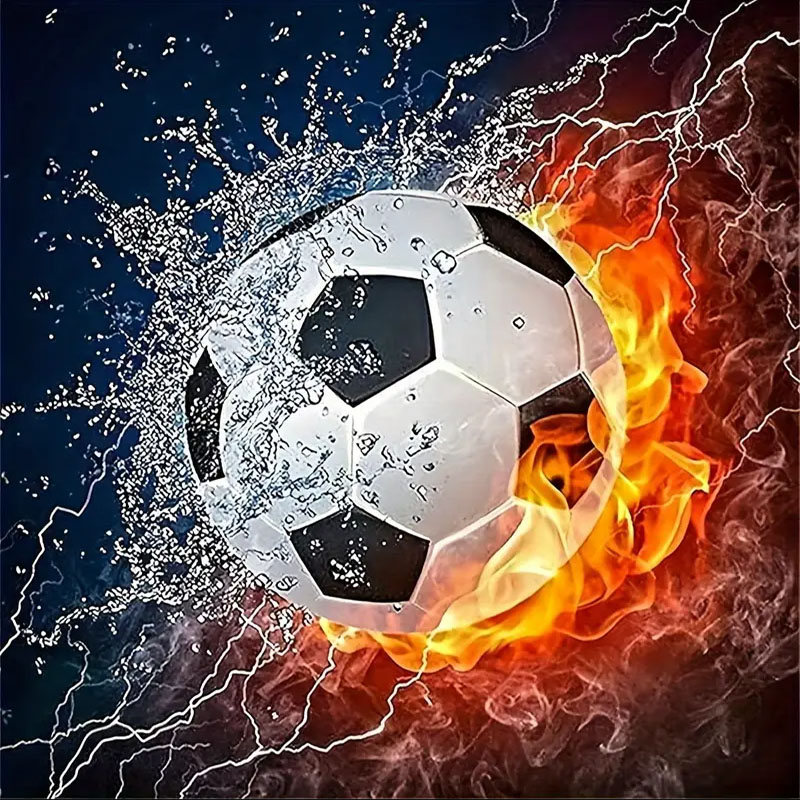 Ein Set Fußball-Diamantmalerei – Photography Geometry Bewertung und Preis